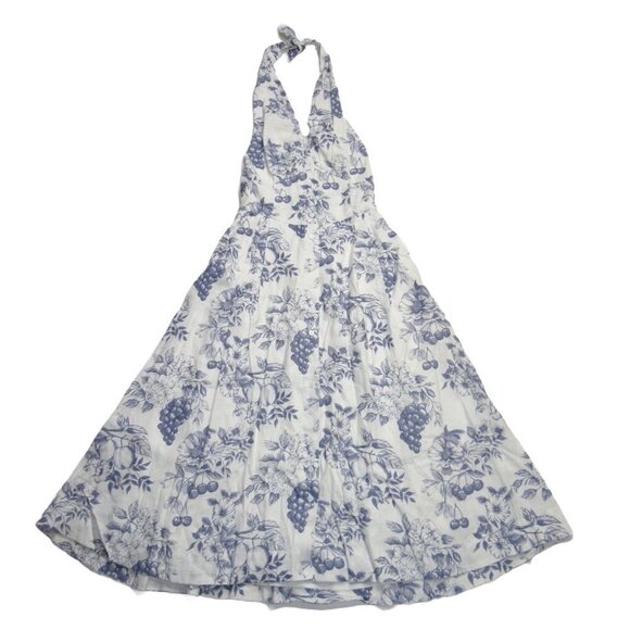 NWT Reformation Romane Midi in Carla Fruit Floral Cherry Linen Halter Dress 2